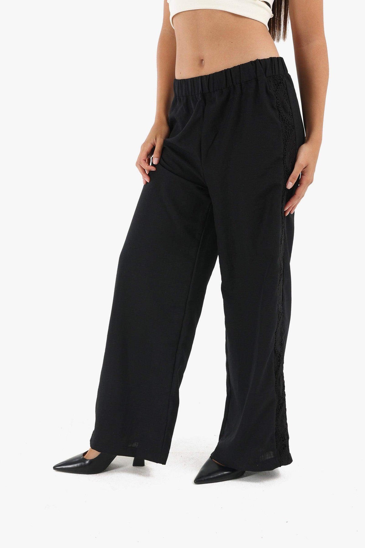 Linen Lounge Pants with Embroidery - Carina - كارينا