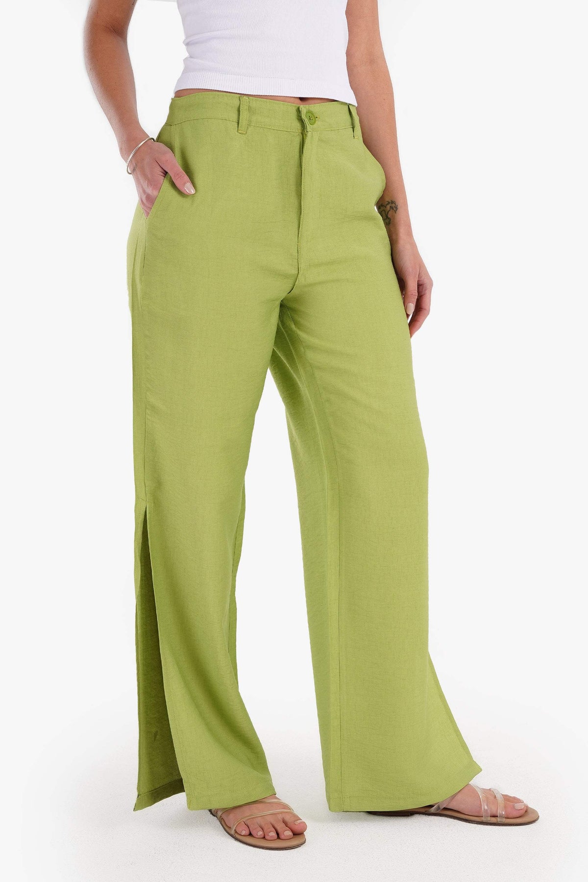 Linen Lounge Pants with Slits - Carina - كارينا