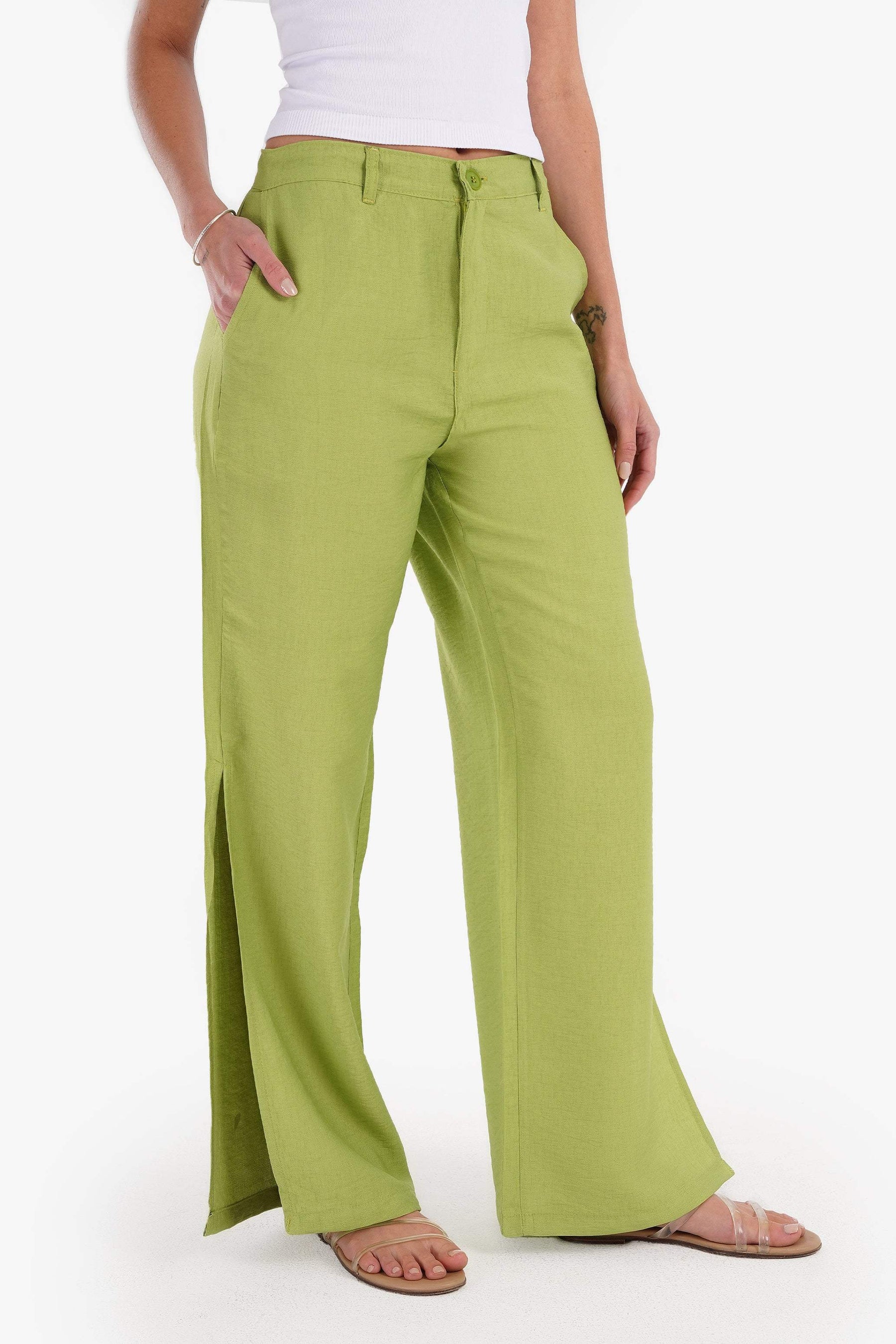 Linen Lounge Pants with Slits - Carina - كارينا