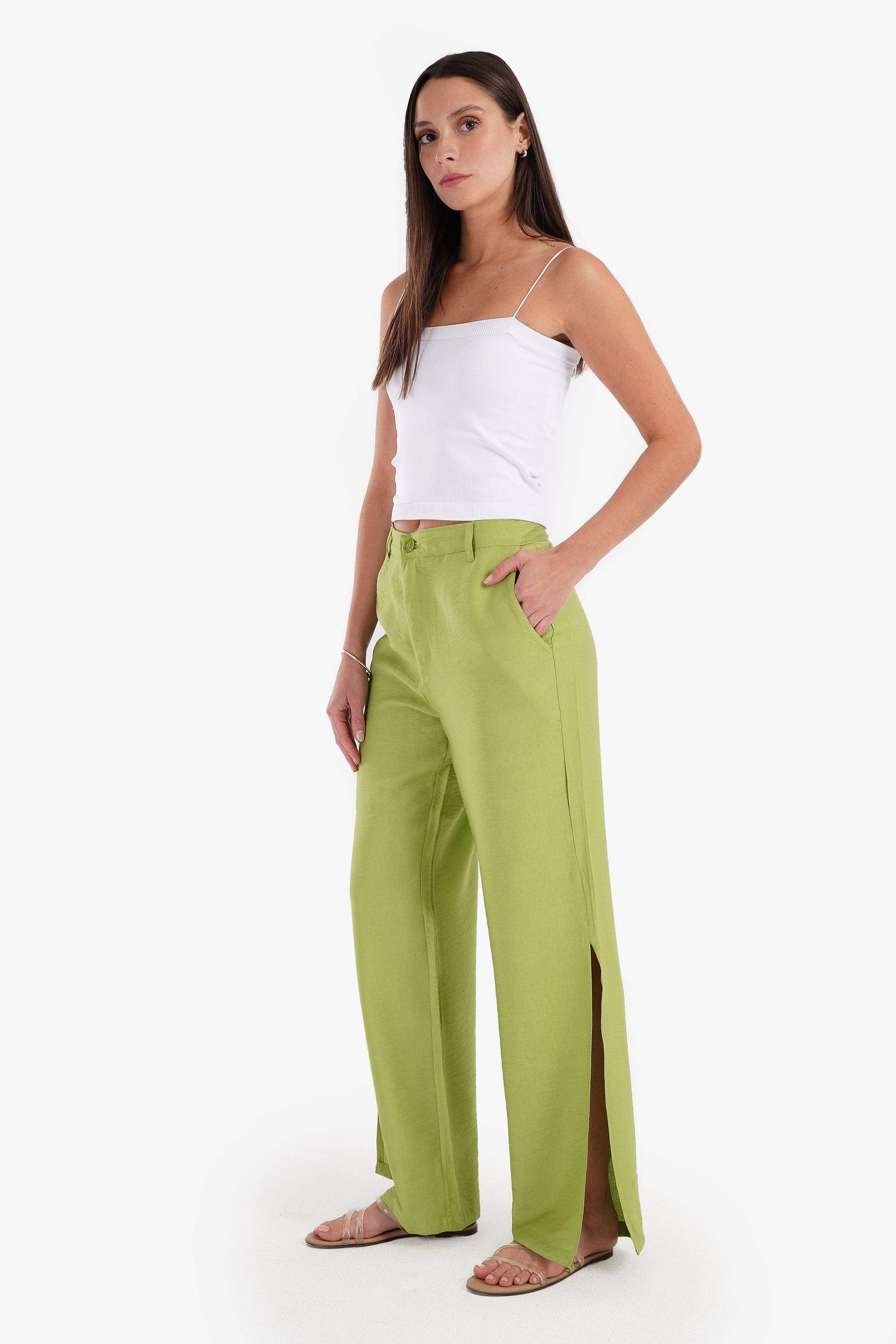 Linen Lounge Pants with Slits - Carina - كارينا