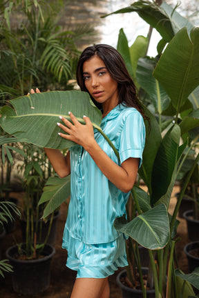 Striped Turquoise Pyjama Set