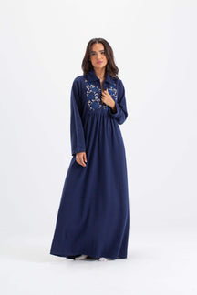 Long Nightgown with Chest Embroidery - Carina - كارينا