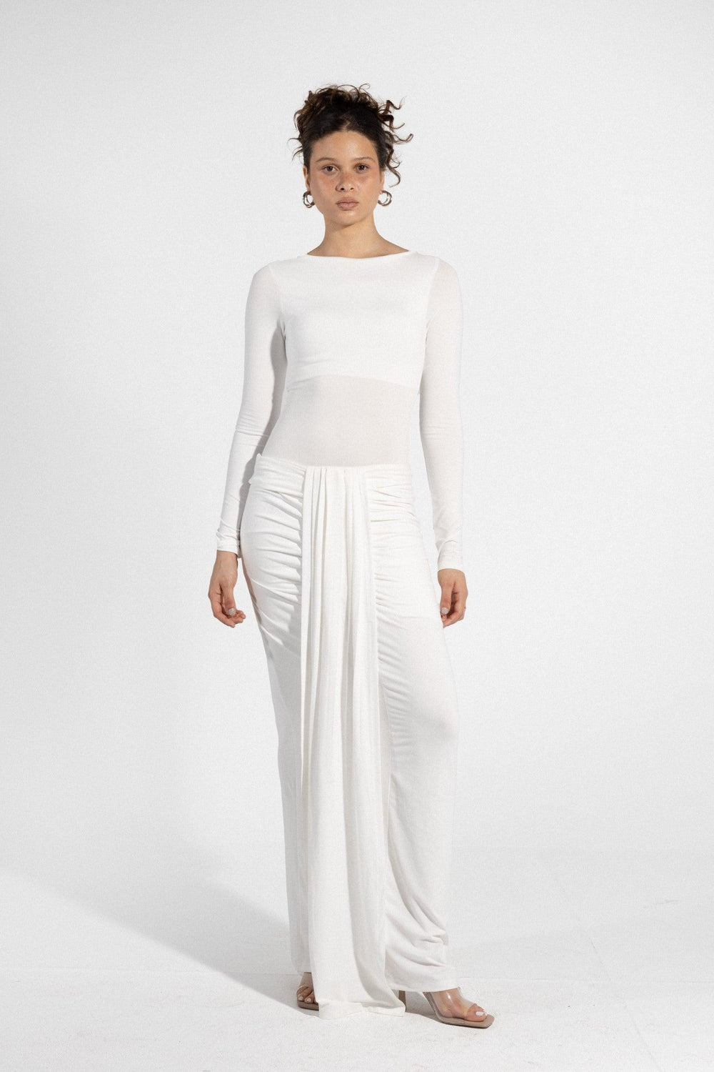 Long Skirt - White - Carina - كارينا
