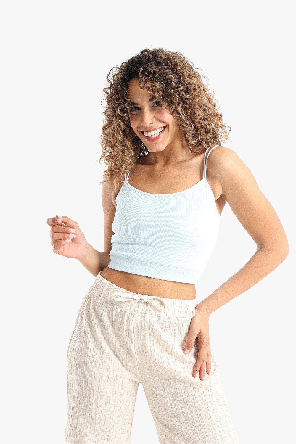 Microfiber Spaghetti Straps Top - Carina - كارينا