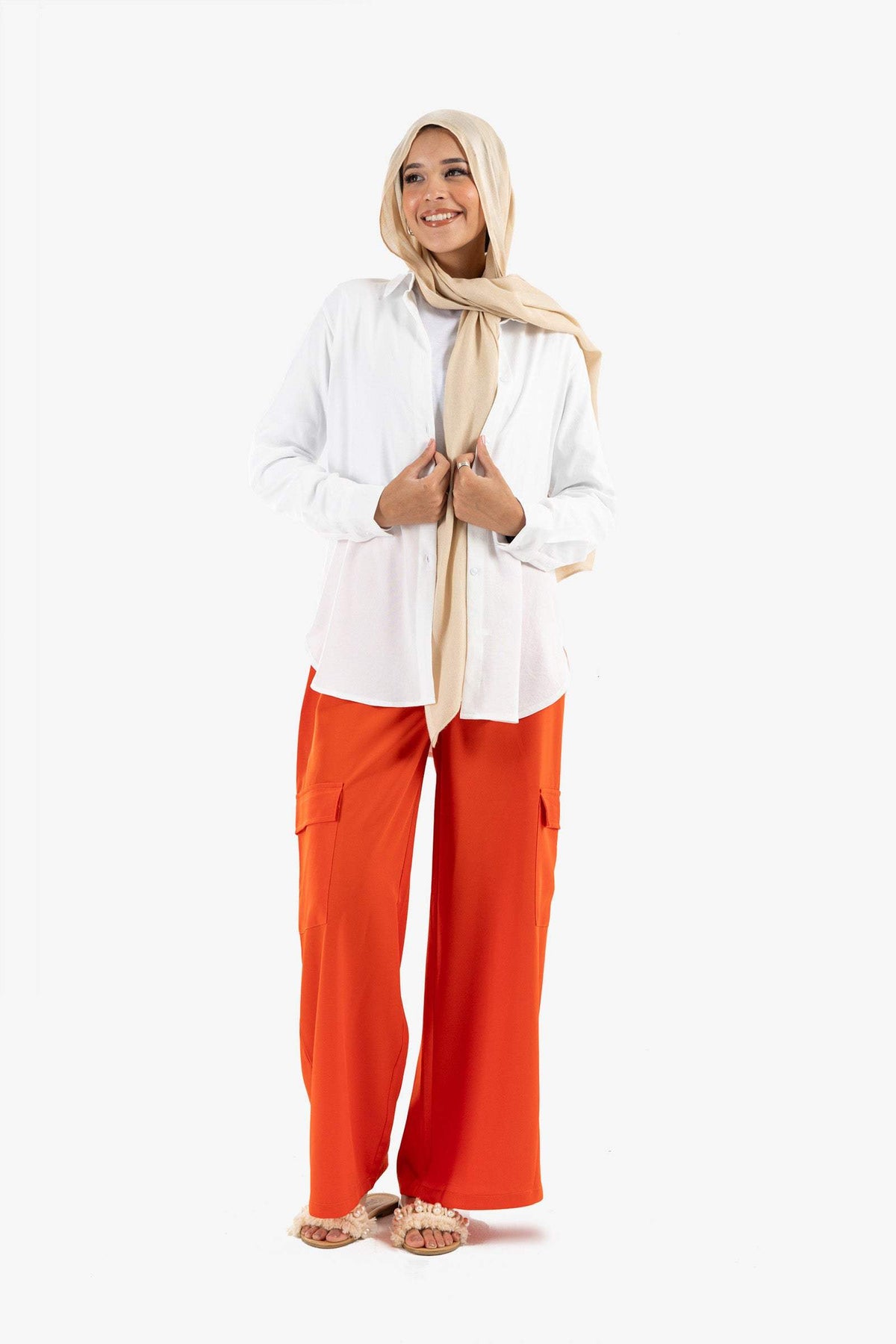 Off White Asymmetrical Shirt - Carina - كارينا