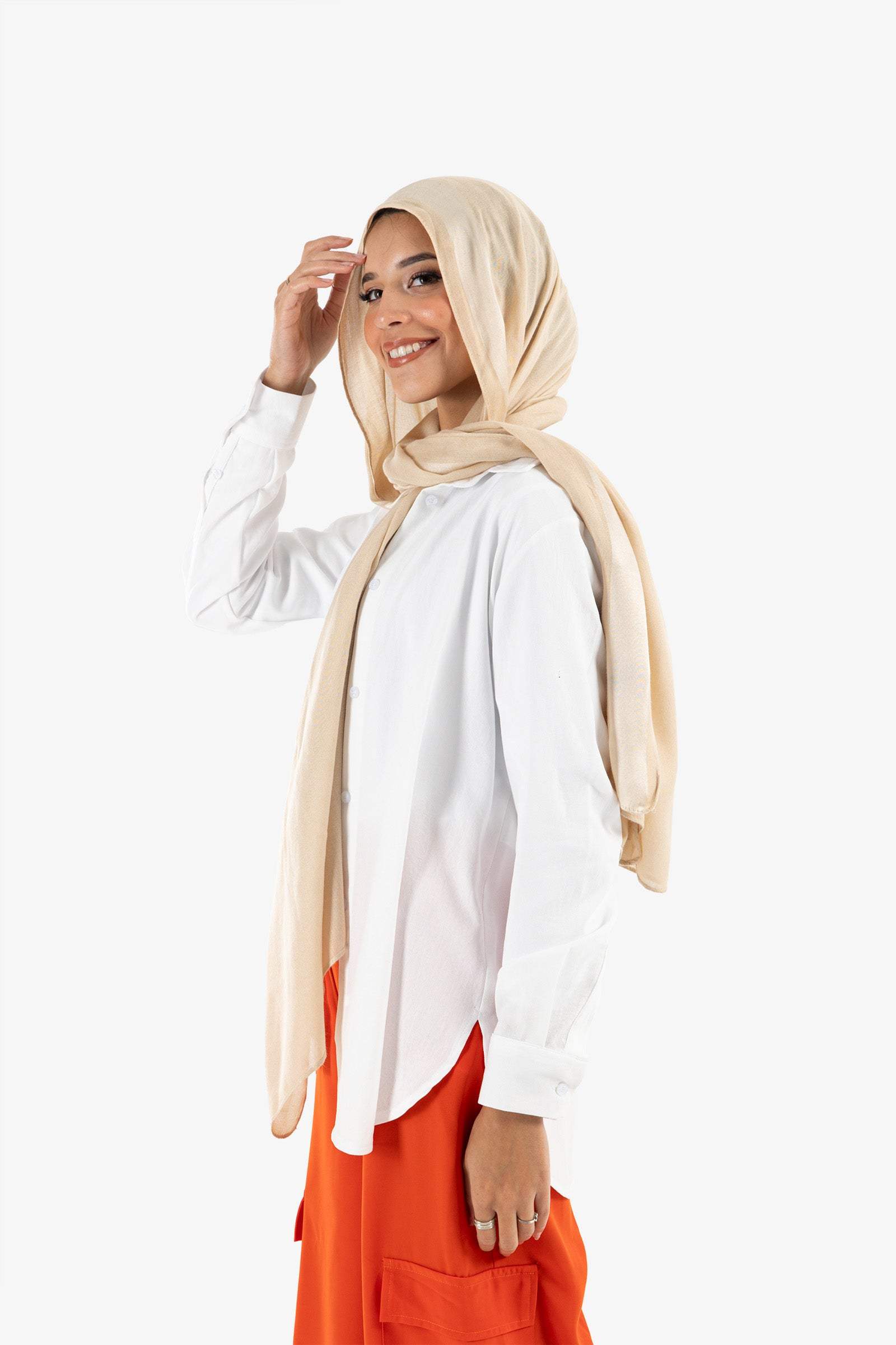 Off White Asymmetrical Shirt - Carina - كارينا