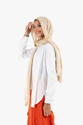 Off White Asymmetrical Shirt - Carina - كارينا