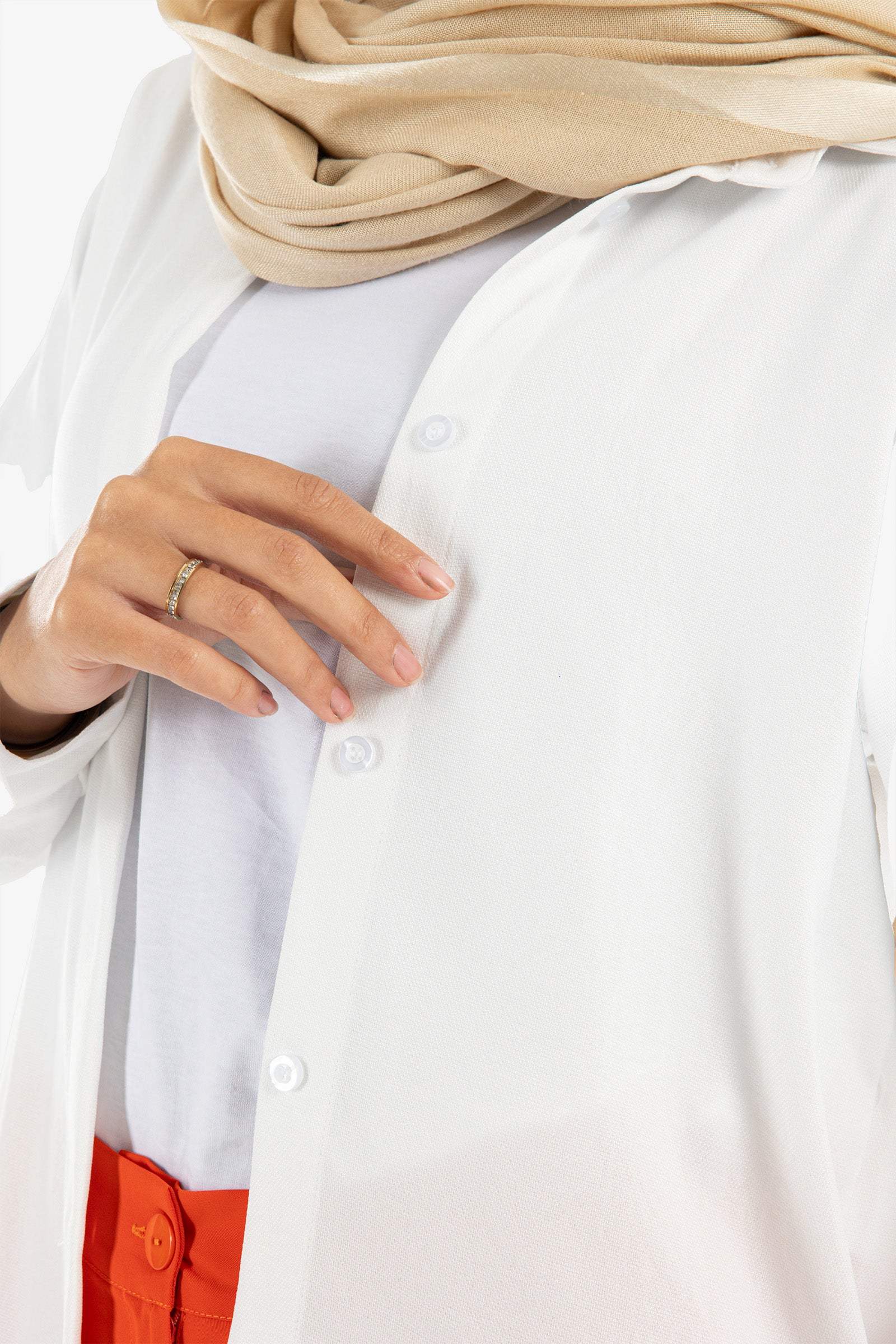 Off White Asymmetrical Shirt - Carina - كارينا