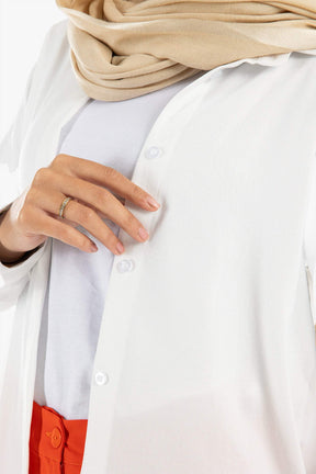Off White Asymmetrical Shirt - Carina - كارينا