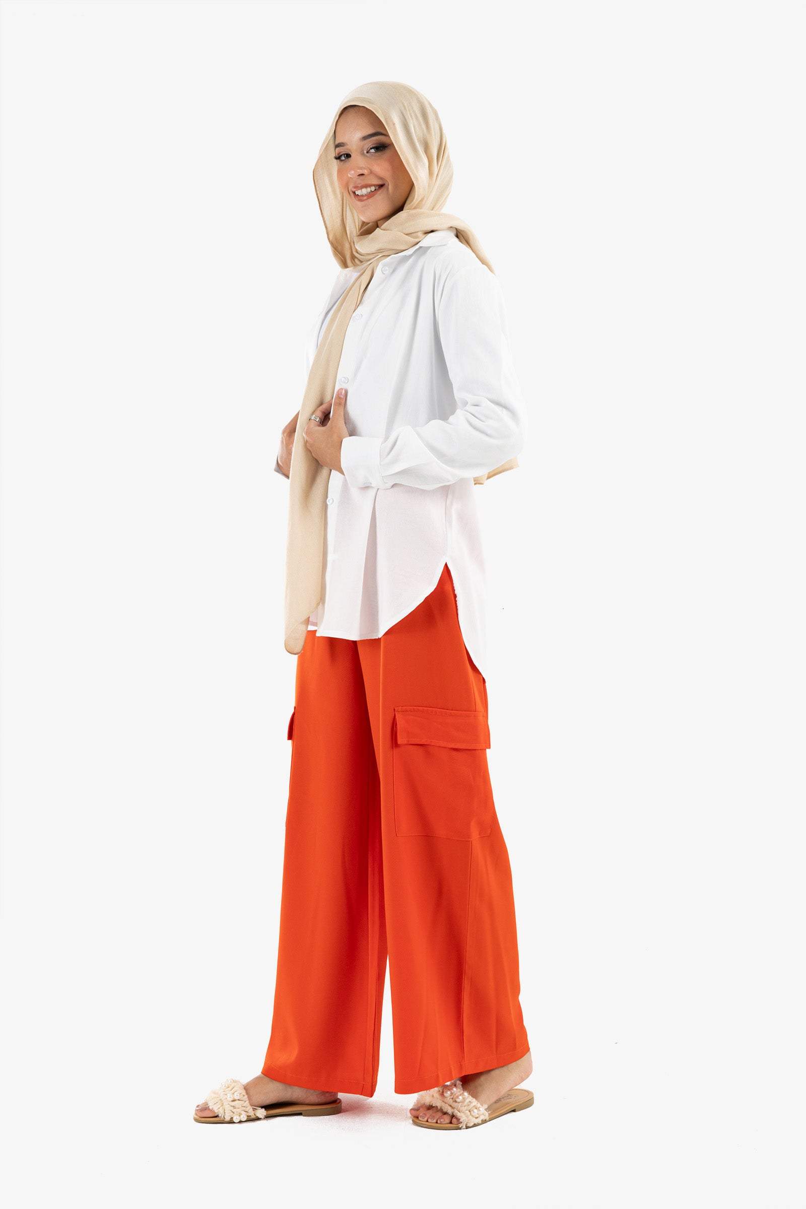 Off White Asymmetrical Shirt - Carina - كارينا