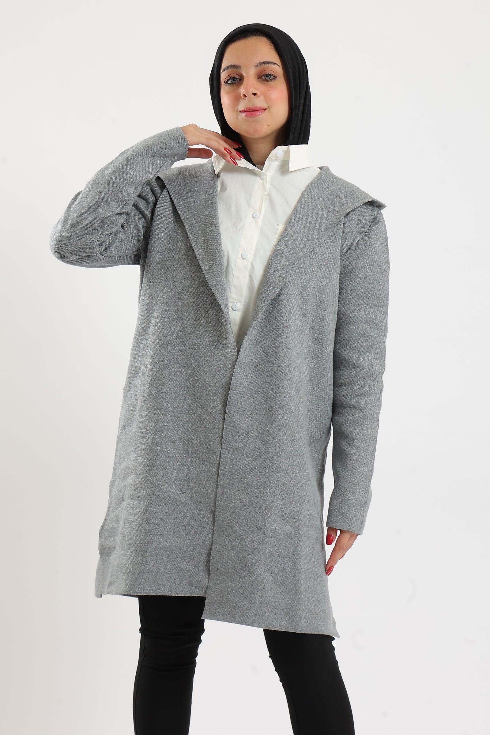 Open Neckline Hooded Coat - Carina - كارينا