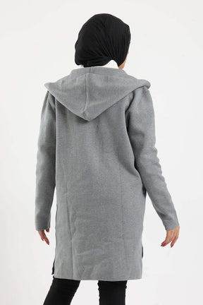 Open Neckline Hooded Coat - Carina - كارينا