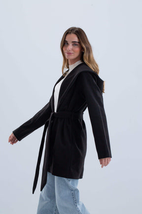 Open Neckline Hooded Coat - Carina - كارينا