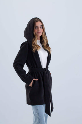 Open Neckline Hooded Coat - Carina - كارينا