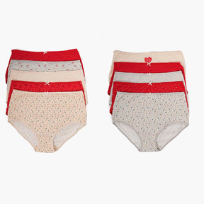 Pack of 10 Colored Full Brief Panties - Carina - كارينا