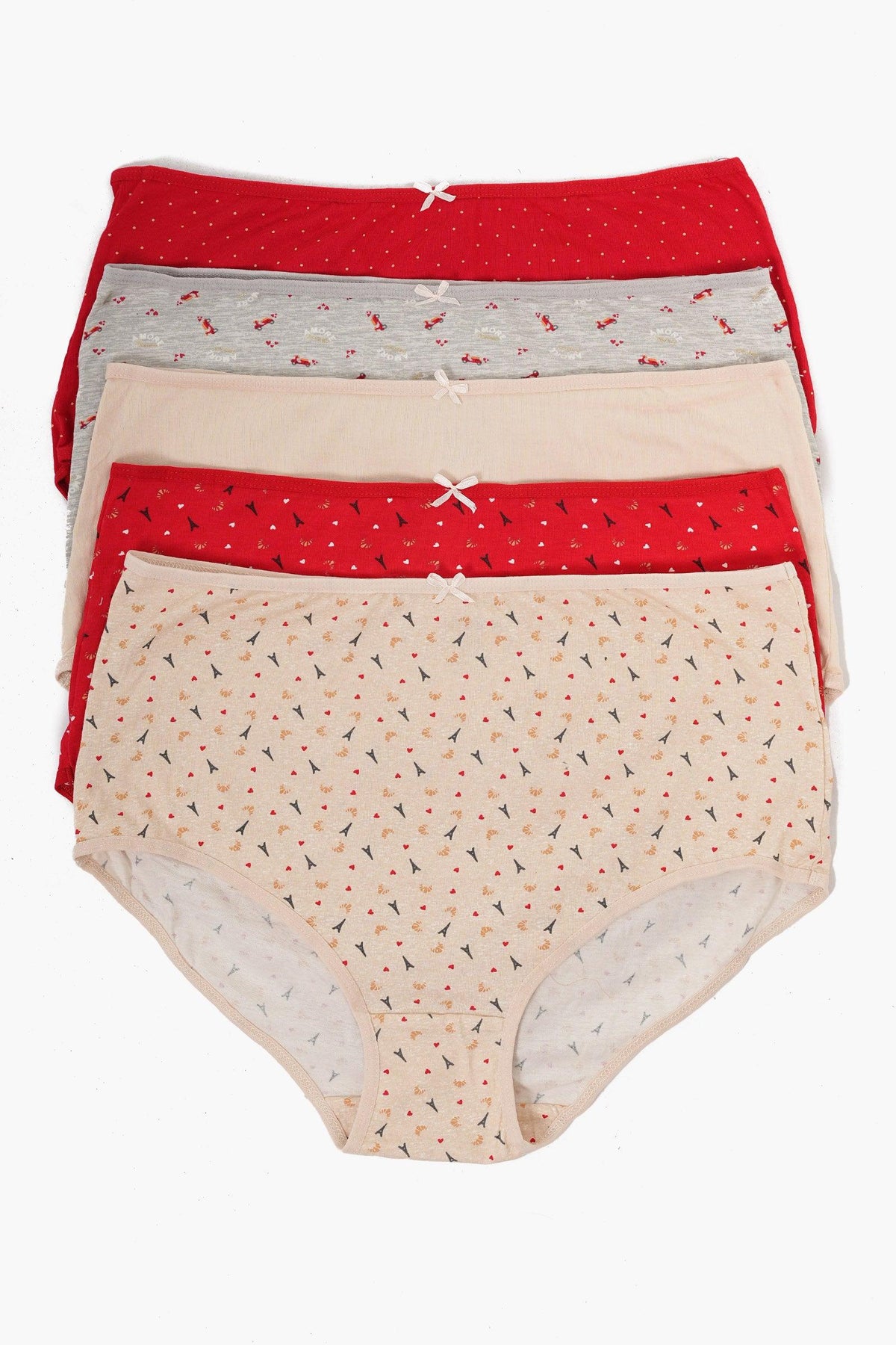 Pack of 10 Colored Full Brief Panties - Carina - كارينا