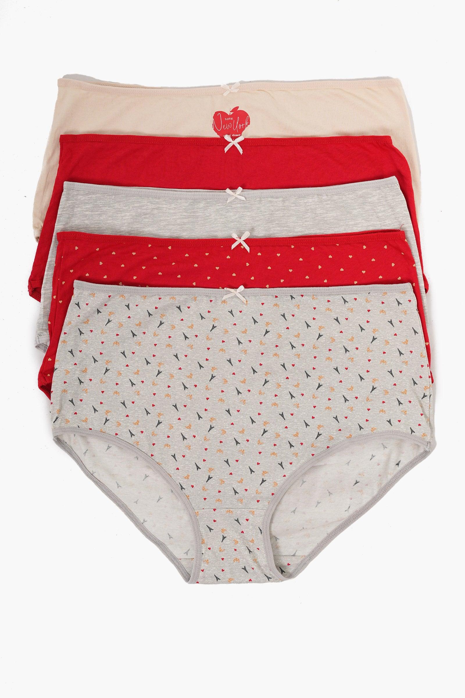Pack of 10 Colored Full Brief Panties - Carina - كارينا