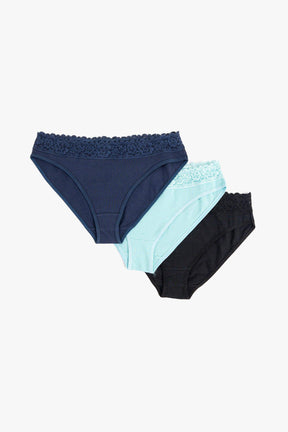 Pack of 3 Bikini Panties with Lace - Carina - كارينا