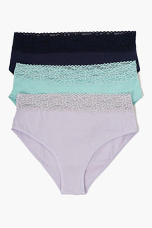 Pack of 3 Brief Panties with Lace - Carina - كارينا