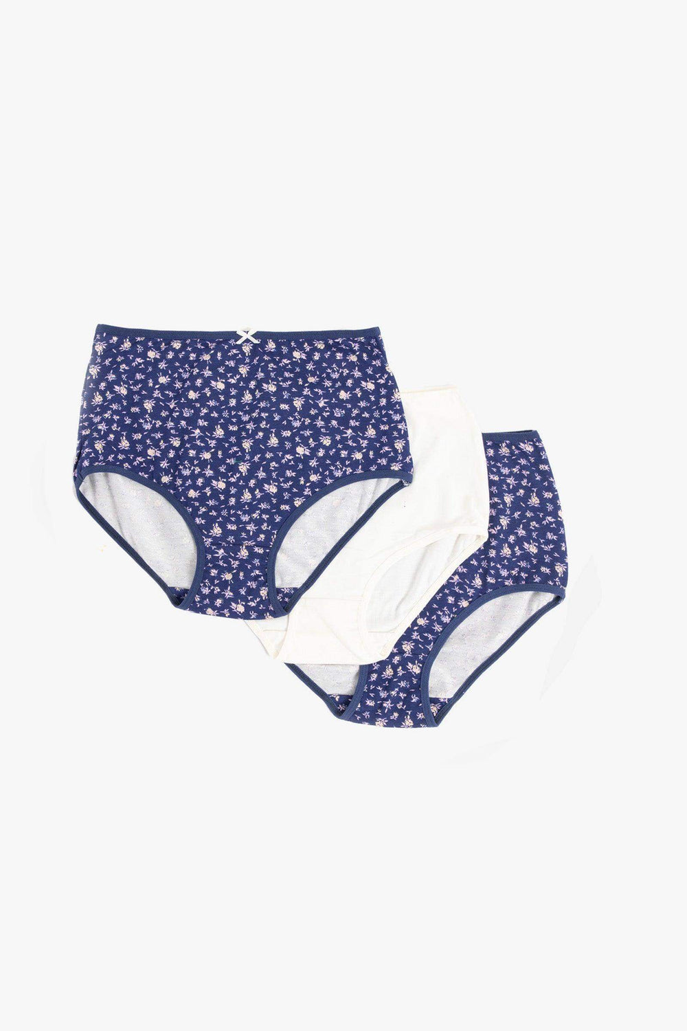 Pack of 3 Colored Full Brief Panties - Carina - كارينا