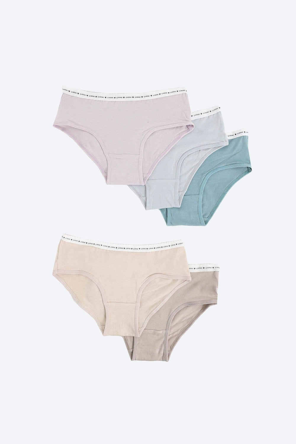 Pack of 5 Colored Brief Panties - Carina - كارينا