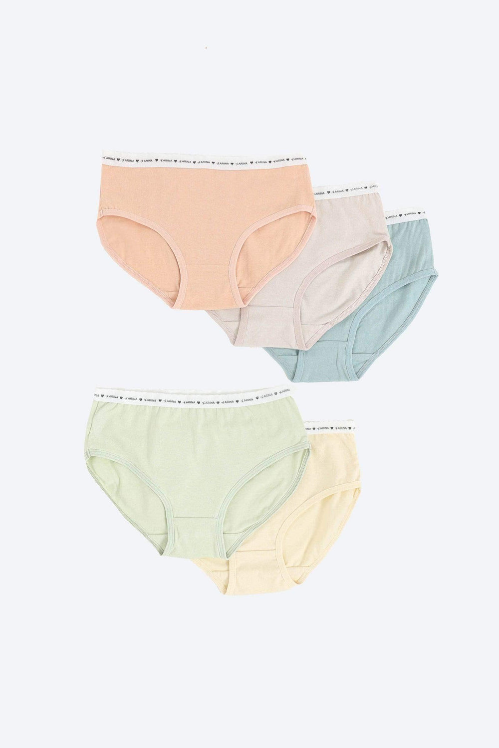 Pack of 5 Girly Brief Panties - Carina - كارينا