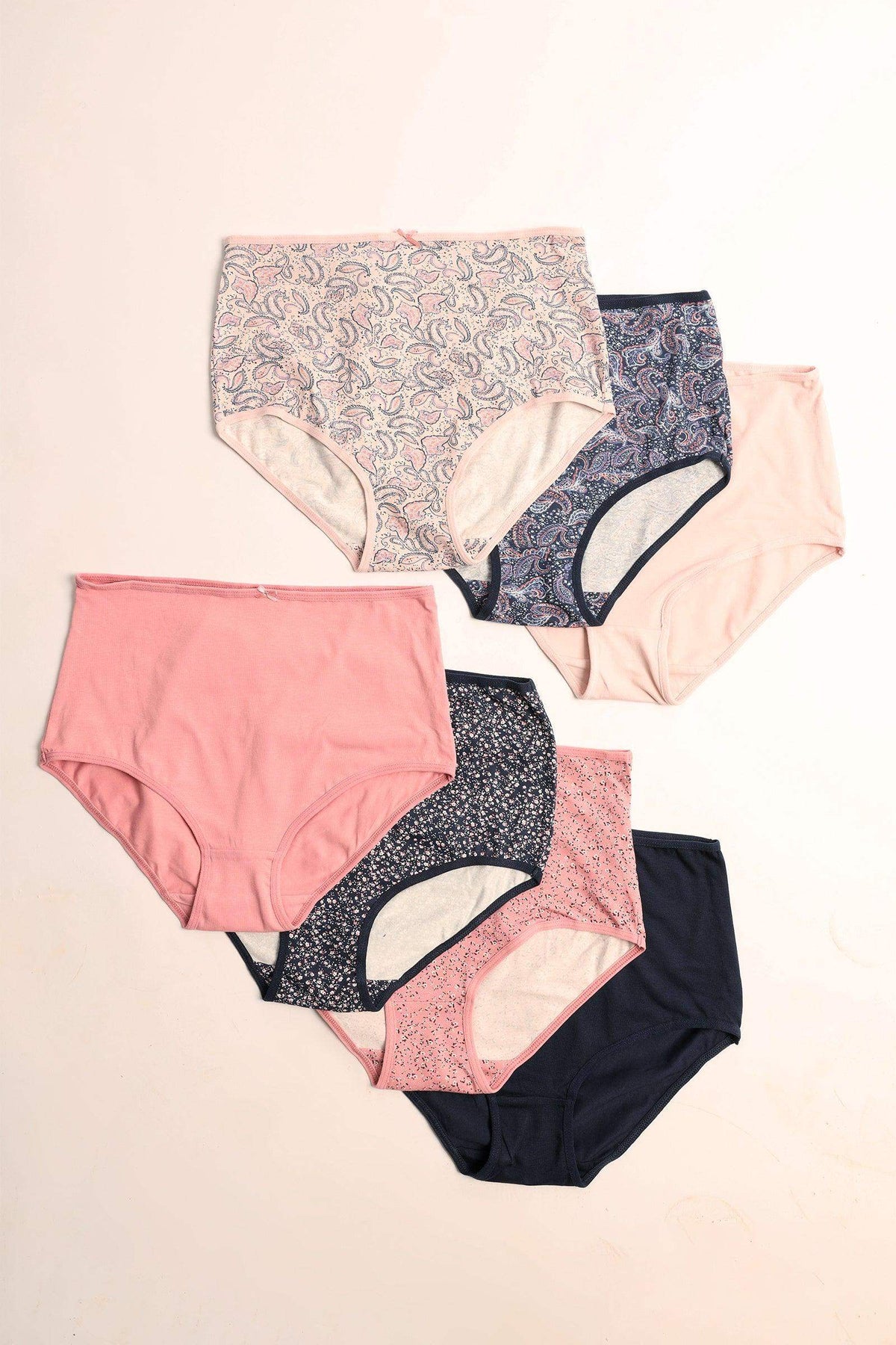 Pack of 7 Colored Full Brief Panties - Carina - كارينا