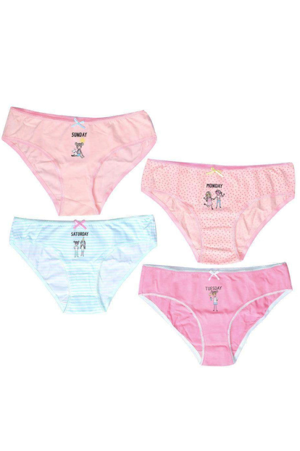 Pack of 7 Cotton Week Days Printed Bikini Panties