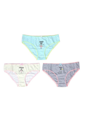 Pack of 7 Cotton Week Days Printed Bikini Panties