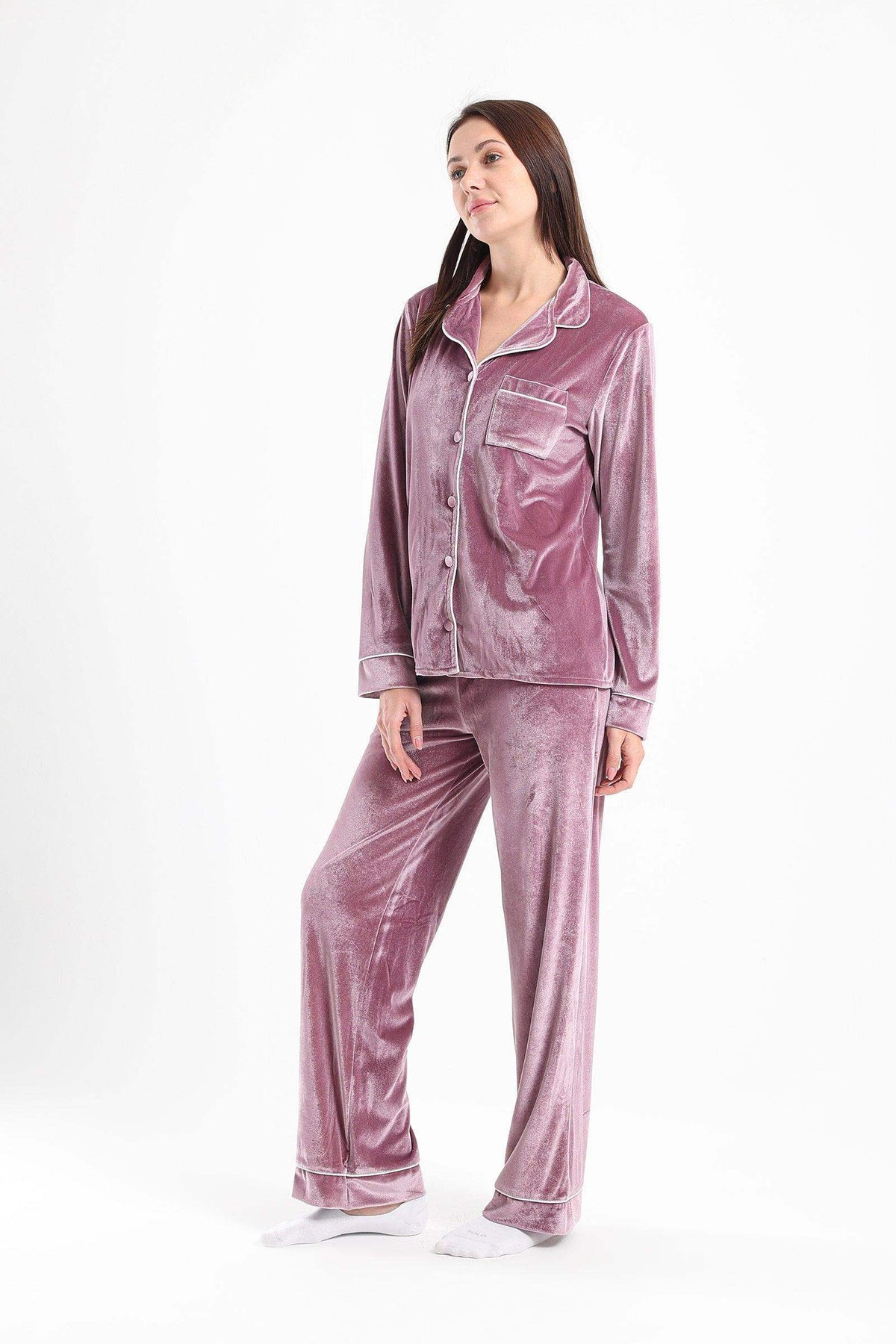 Piping Velvet Pyjama Set - Carina - كارينا