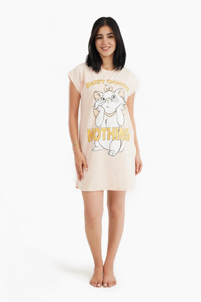 Printed Cotton Short Nightgown - Carina - كارينا