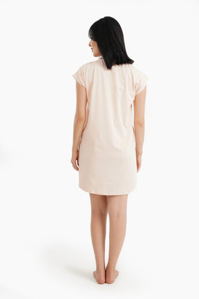 Printed Cotton Short Nightgown - Carina - كارينا