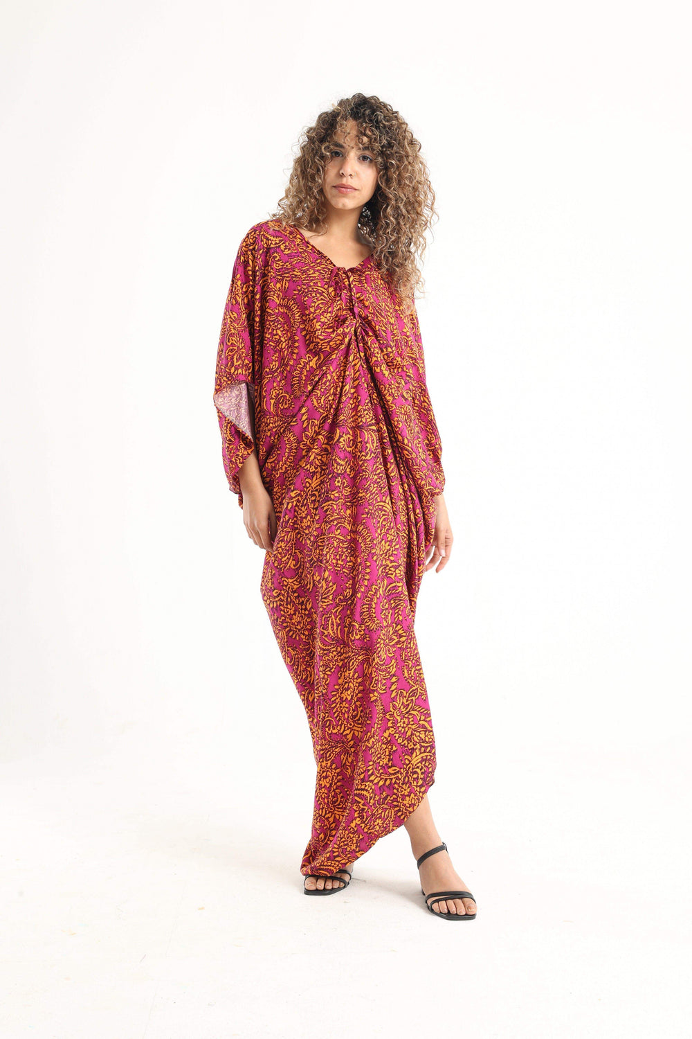 Printed Dress with Front Slit - Carina - كارينا