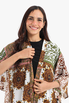 Printed Flowy Kimono - Carina - كارينا