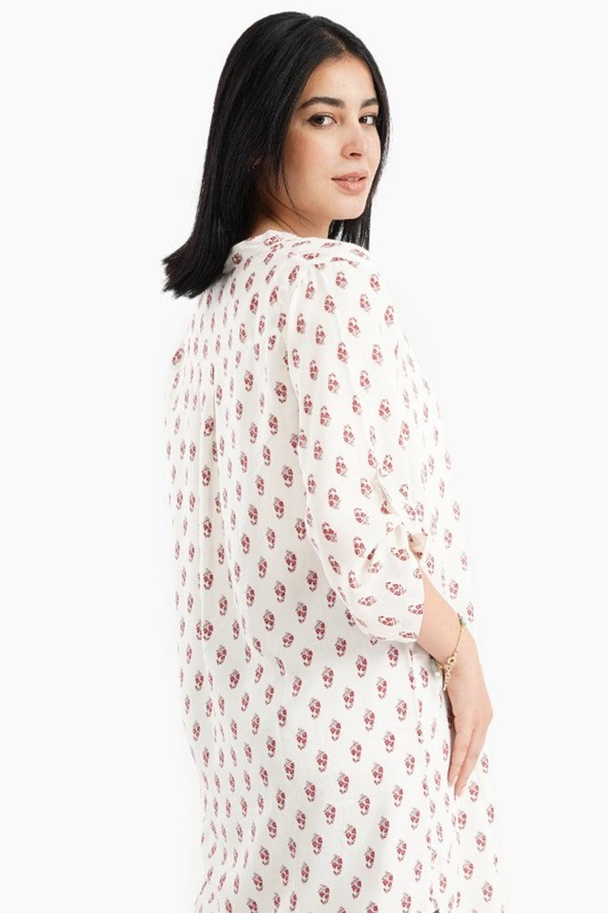 Printed Nightgown with Round Hem - Carina - كارينا
