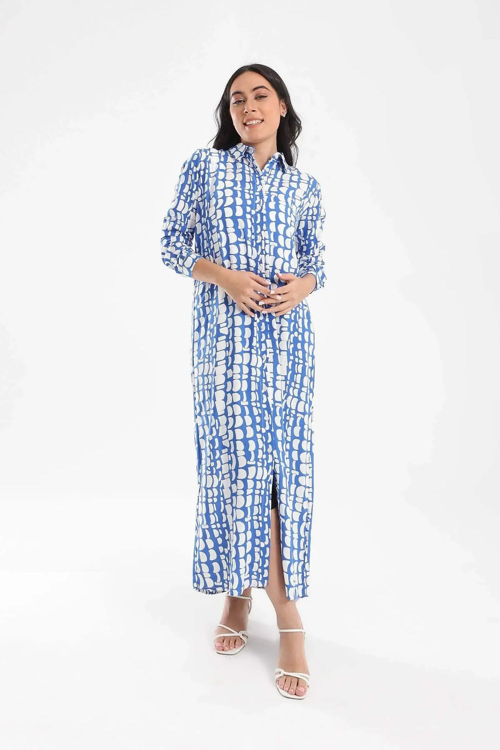 Printed Pattern Shirt Dress - Carina - كارينا