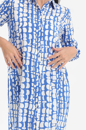 Printed Pattern Shirt Dress - Carina - كارينا