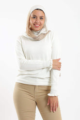 Pullover with Frilled Cuffs - Carina - كارينا