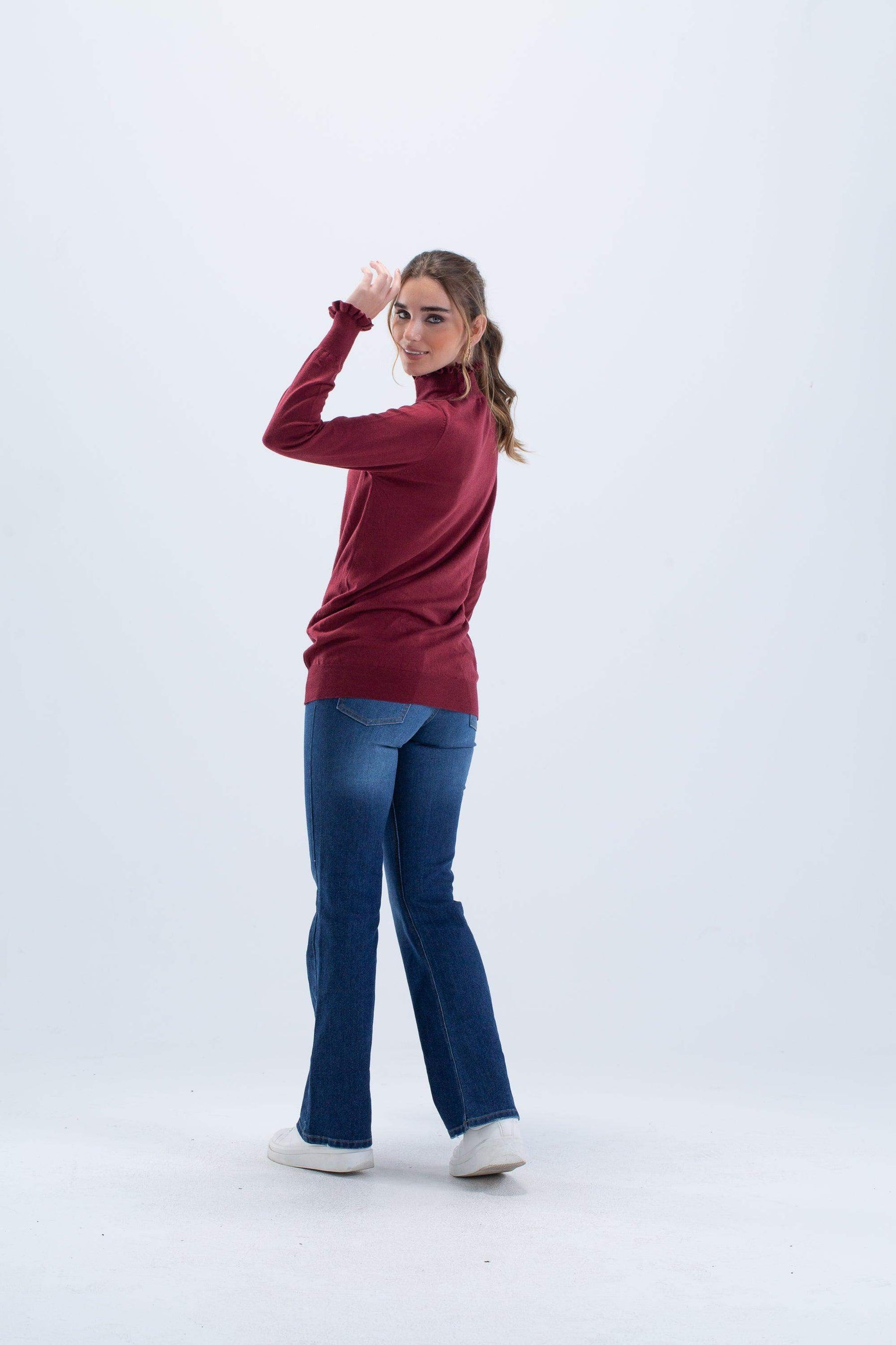 Pullover with Frilled Cuffs - Carina - كارينا