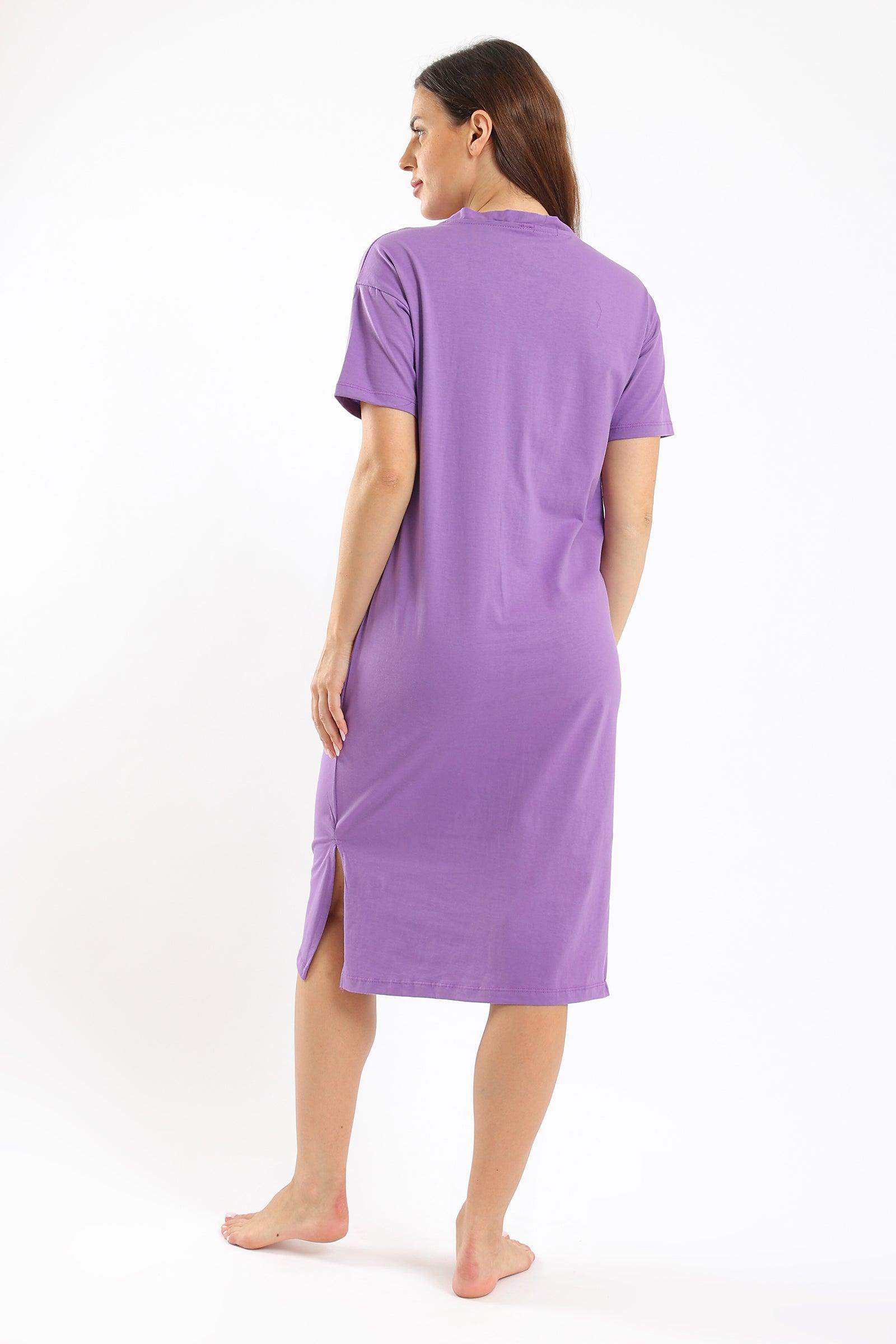Purple V-Neck Dress - Carina - كارينا