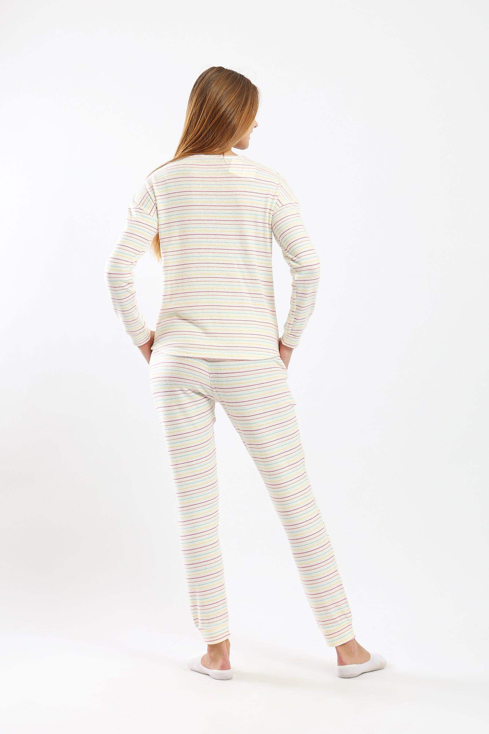 Pyjama Set with Colored Stripes - Carina - كارينا