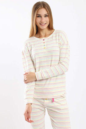 Pyjama Set with Colored Stripes - Carina - كارينا