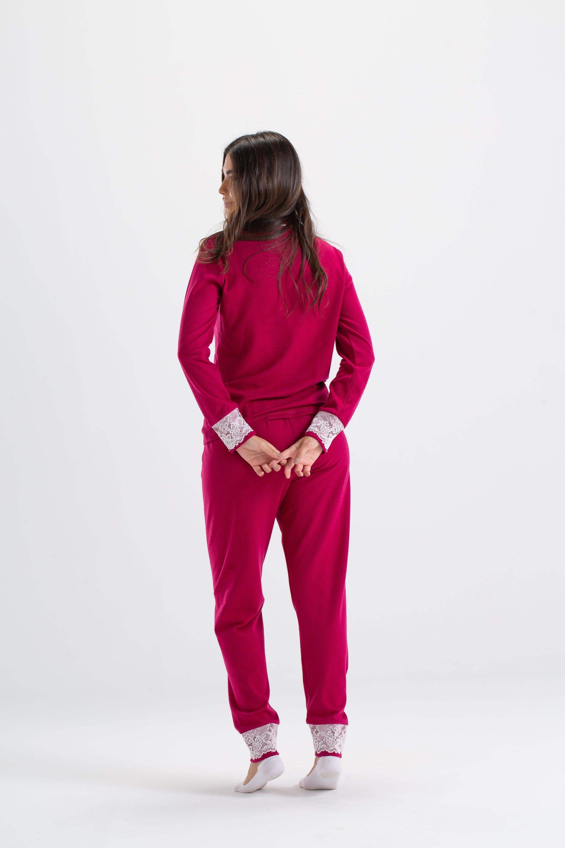 Pyjama Set with Lace Cuffs - Carina - كارينا