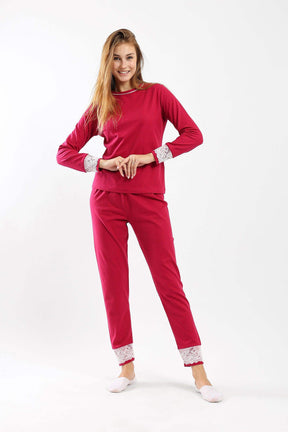 Pyjama Set with Lace Cuffs