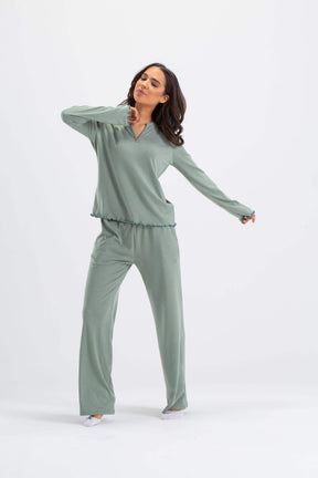 Pyjama Set with Ruffled Ending - Carina - كارينا