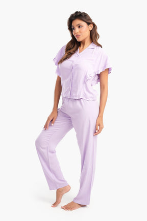 Pyjama Set with Ruffled Sleeves - Carina - كارينا