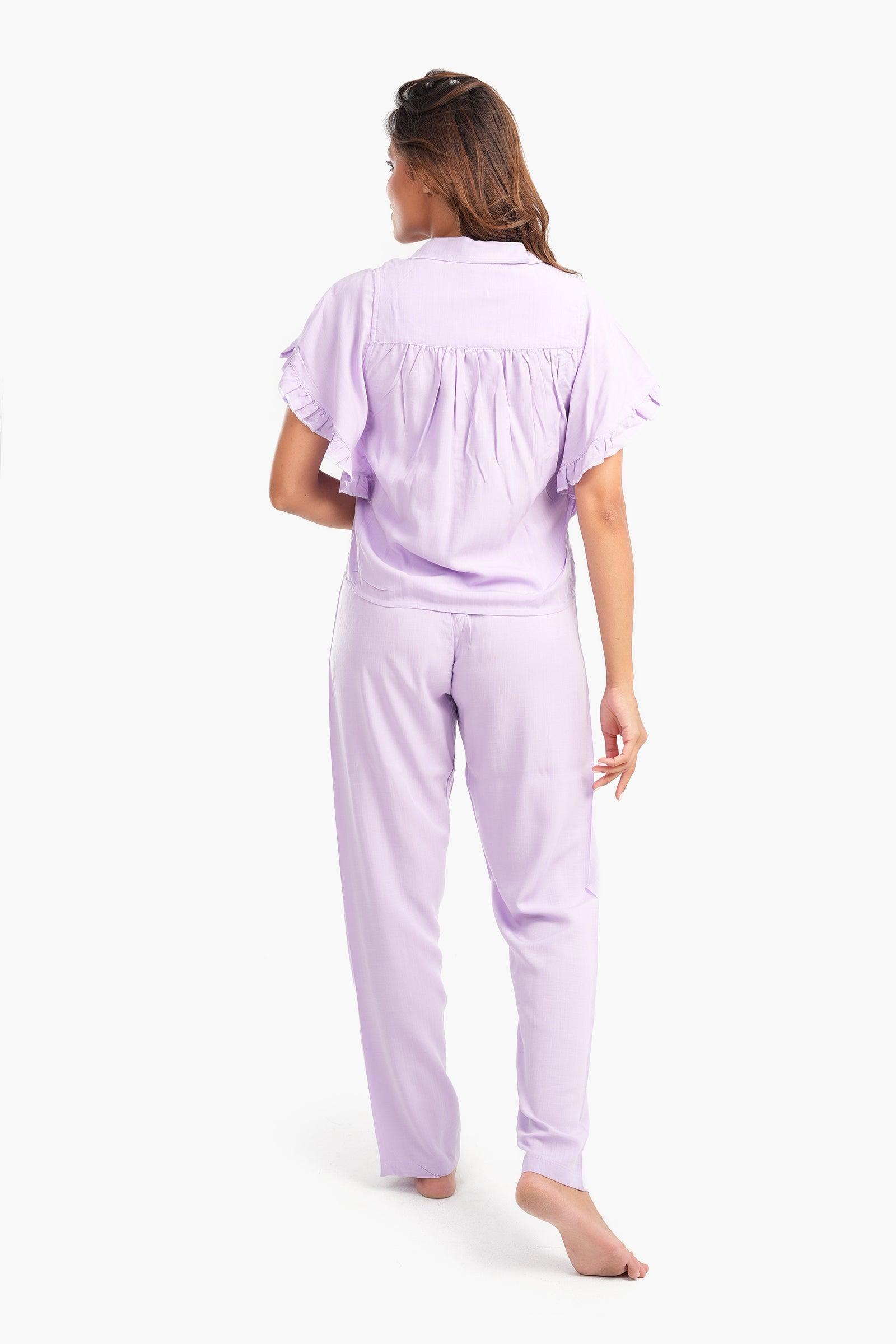 Pyjama Set with Ruffled Sleeves - Carina - كارينا