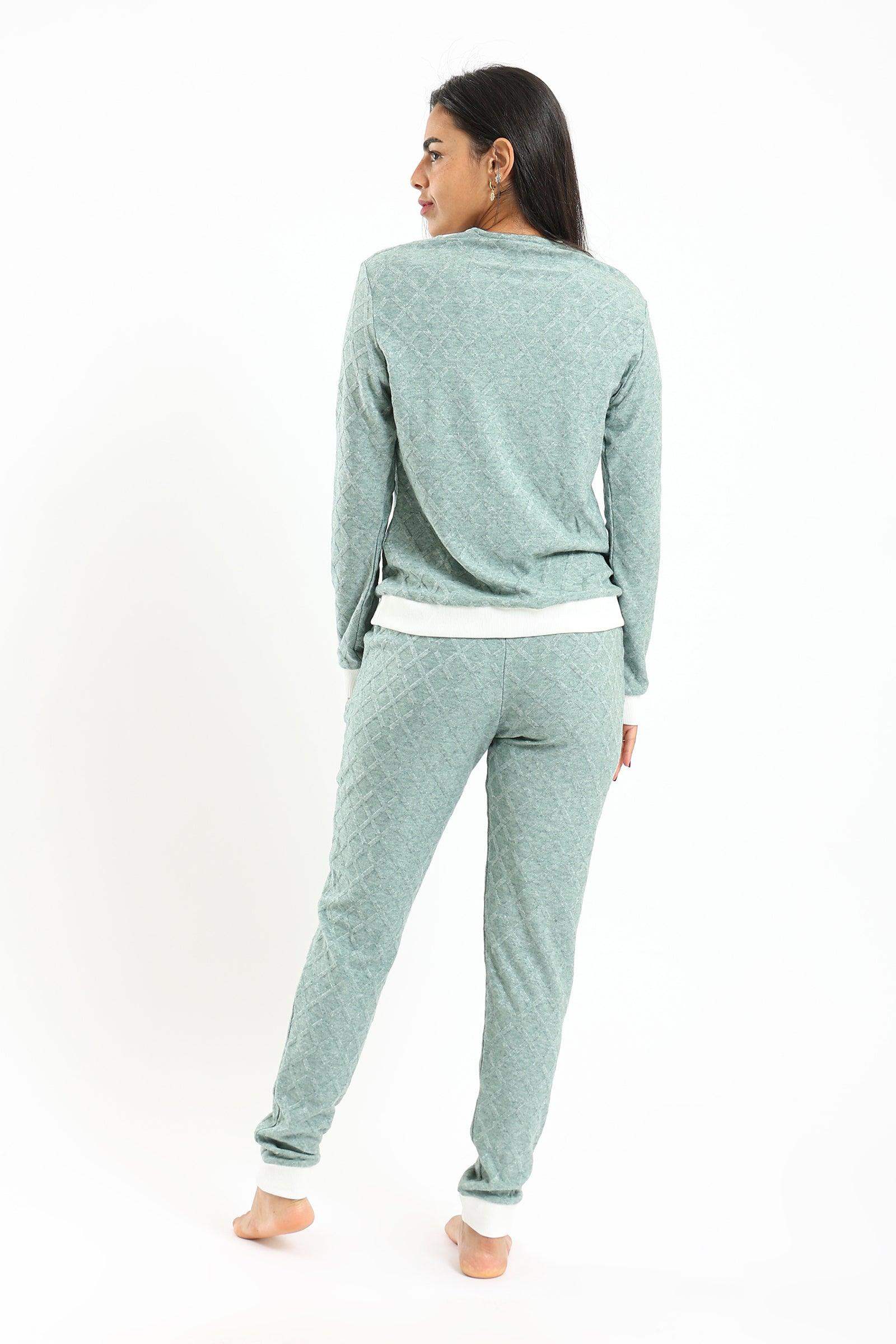 Pyjama Set with White Ribbed Edges - Carina - كارينا