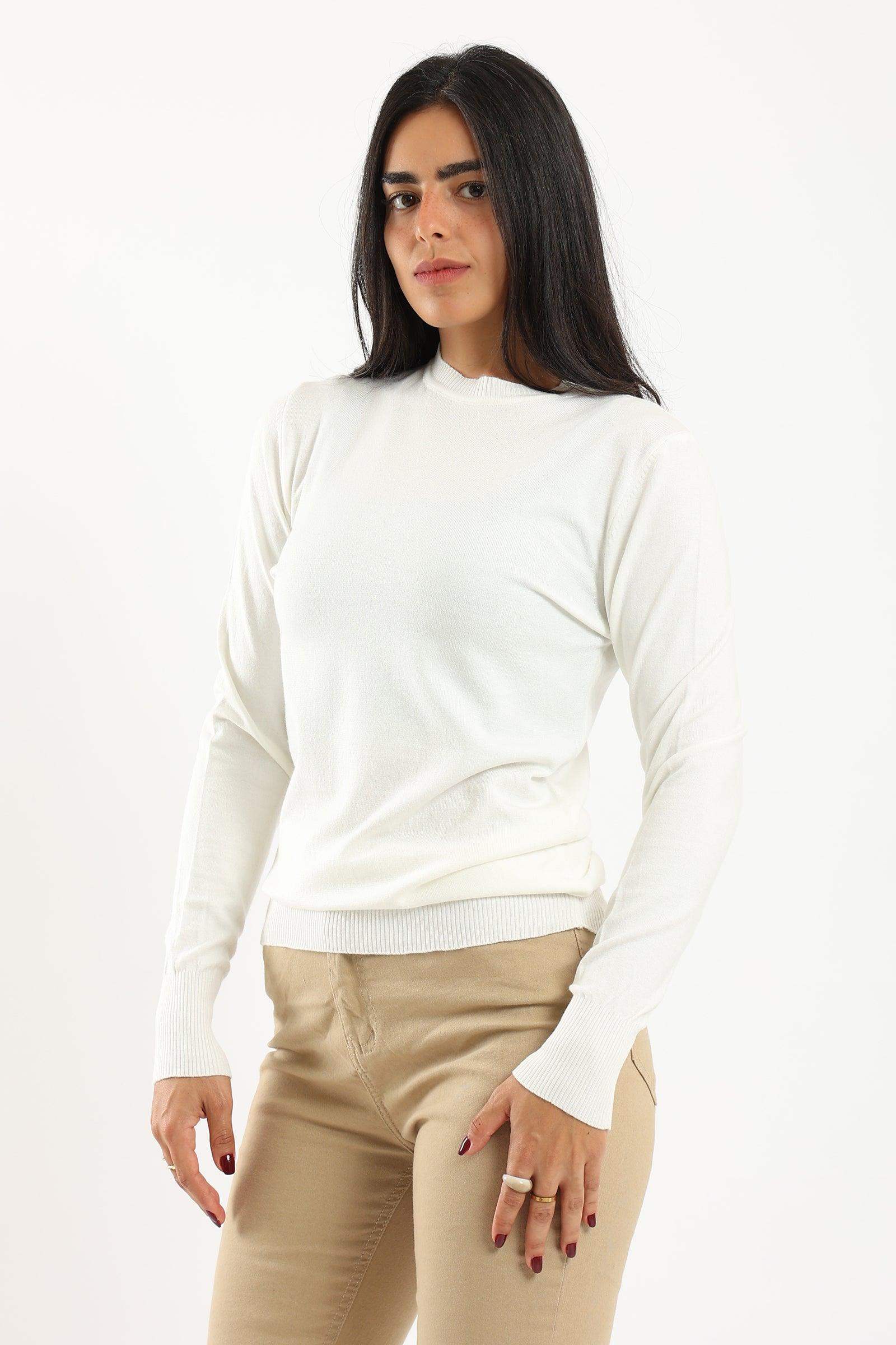 Ribbed Crew Neck Pullover Carina Wear