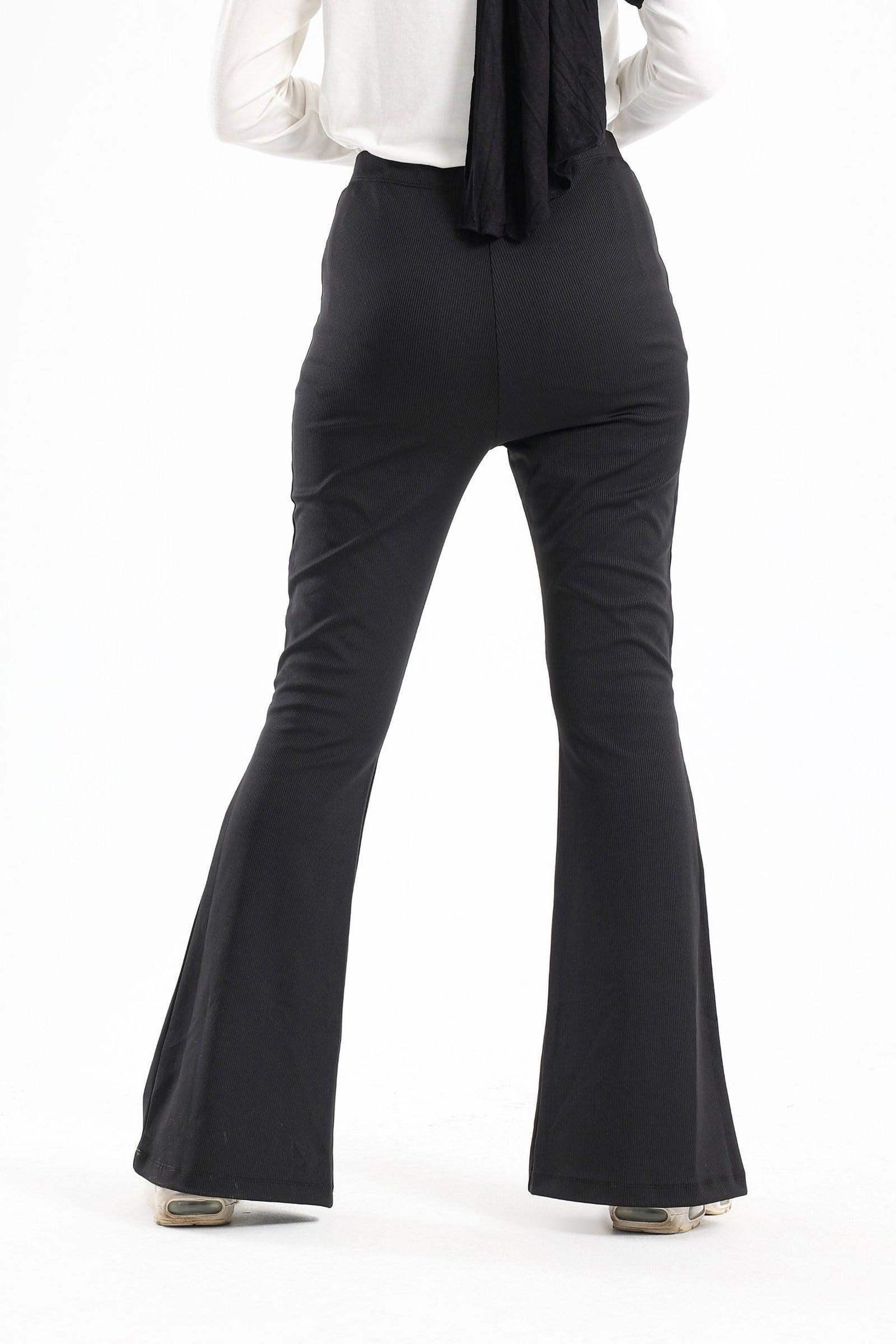 Ribbed Flared Pants With Front Slit | | Carina Wear – Carina